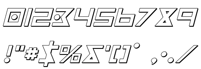 Iron Cobra 3D Italic Font OTHER CHARS