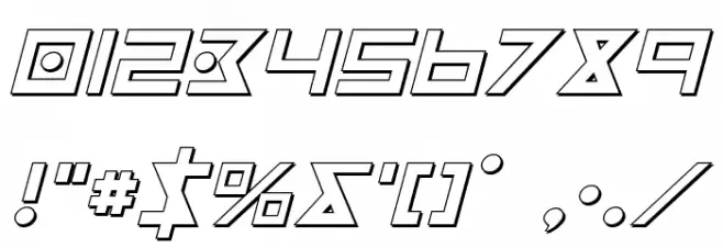 Iron Cobra 3D Italic Font OTHER CHARS