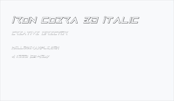 Iron Cobra 3D Italic Business Card