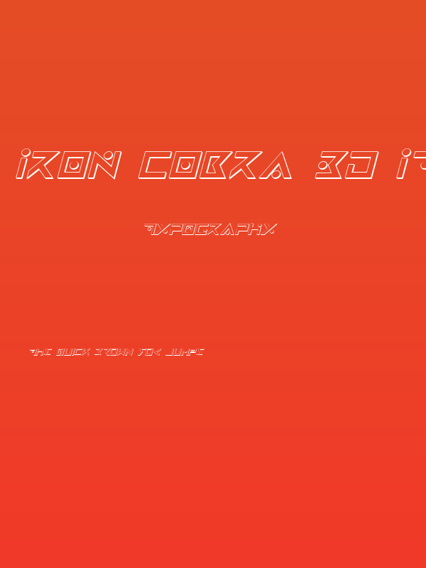 Iron Cobra 3D Italic Poster