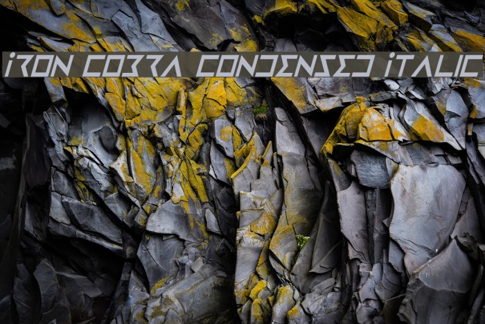 Iron Cobra Condensed Italic Font examples