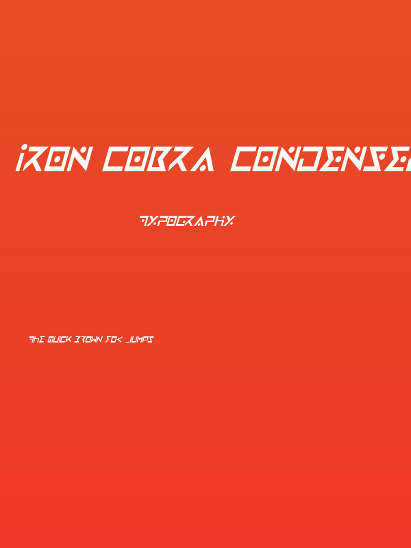 Iron Cobra Condensed Italic Poster