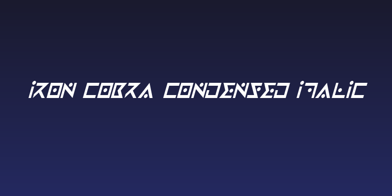 Iron Cobra Condensed Italic Social Header