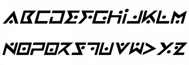 Iron Cobra Italic फ़ॉन्ट अपरकेस