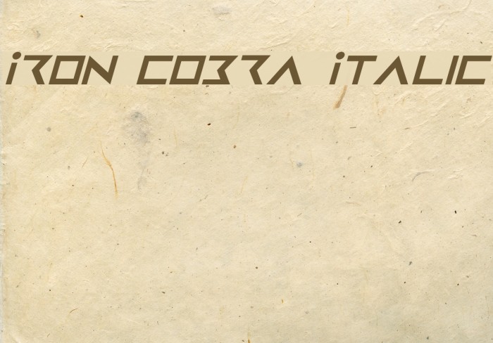 Iron Cobra Italic Font examples