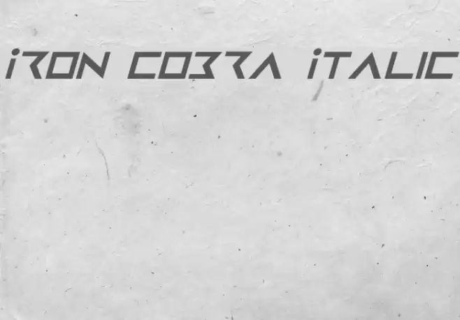 Iron Cobra Italic Font examples