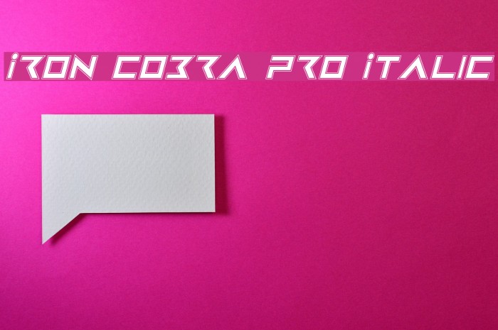 Iron Cobra Pro Italic Fonte examples