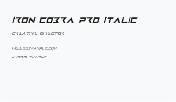 Iron Cobra Pro Italic Business Card
