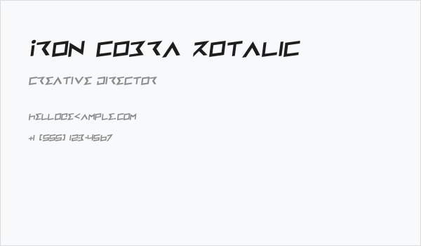 Iron Cobra Rotalic Business Card