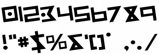 Iron Cobra Rotated Font OTHER CHARS