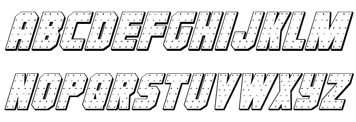 Iron Forge 3D Italic Font LOWERCASE