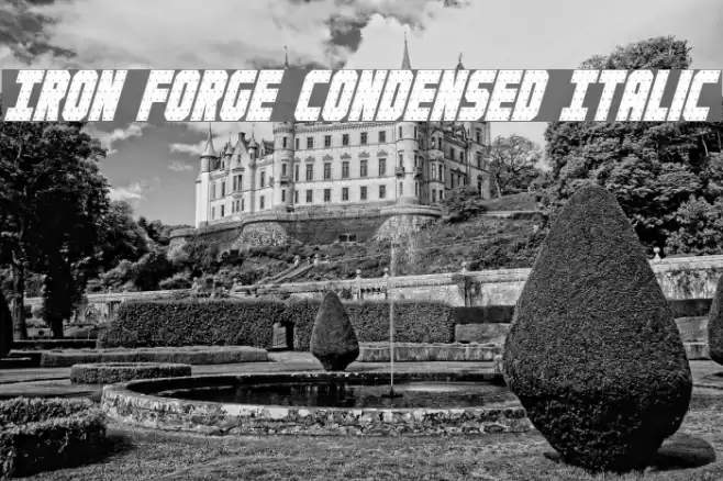 Iron Forge Condensed Italic Font examples