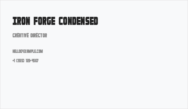 Iron Forge Condensed Business Card