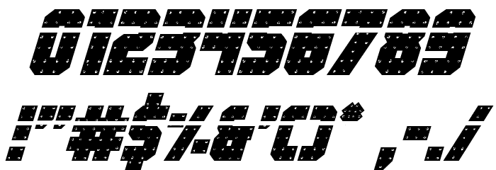 Iron Forge Laser Italic Font OTHER CHARS