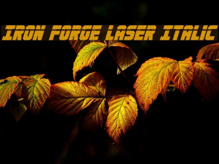 Iron Forge Laser Italic Font examples