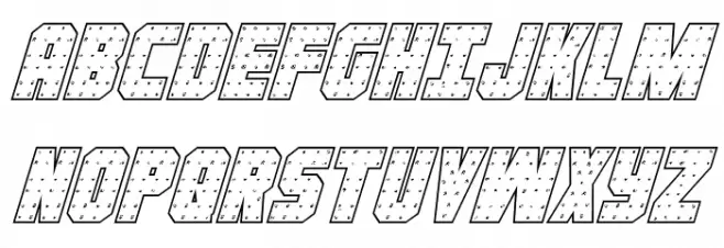 Iron Forge Outline Italic 字体 大写