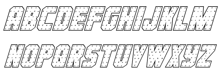 Iron Forge Outline Italic Font LOWERCASE