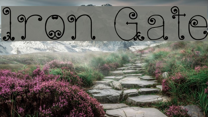 Iron Gate Font examples
