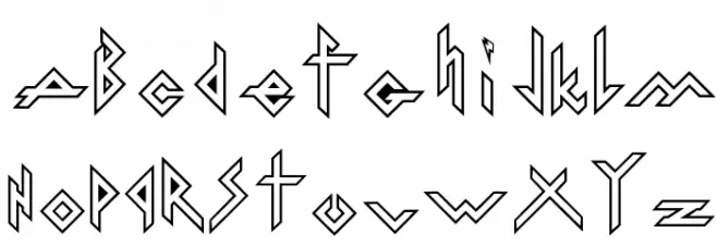 Iron H Metal Outline Polices MAJUSCULES