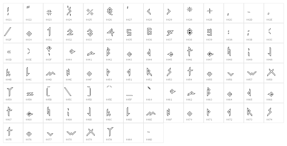 Iron H Metal Outline Character Map