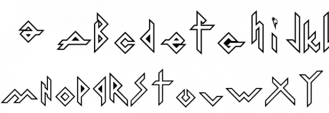 Iron H Metal Outline Caratteri MINUSCOLO