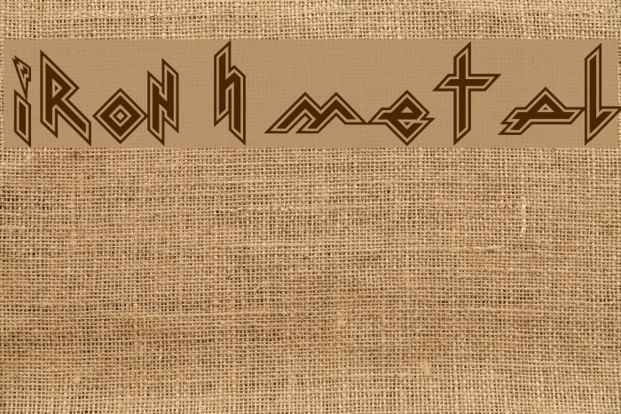 Iron H Metal Font examples
