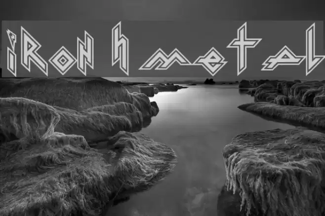 Iron H Metal Font examples