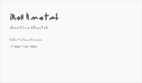 Iron H Metal Business Card