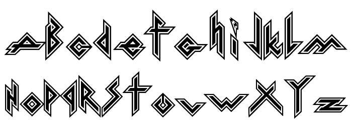 Iron H Metal Font LOWERCASE
