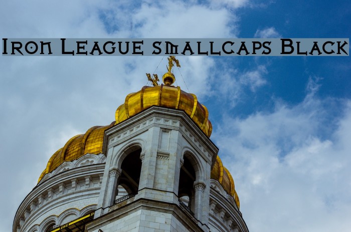 Iron League smallcaps Black Font examples
