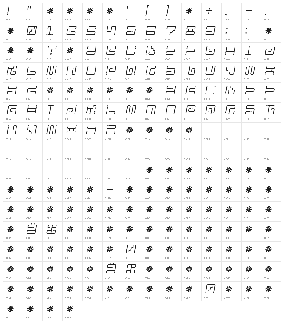 Iron Lounge Dots 2 Character Map