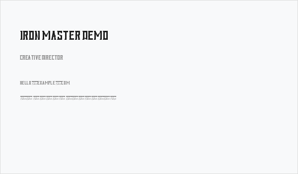 Iron Master Demo Business Card