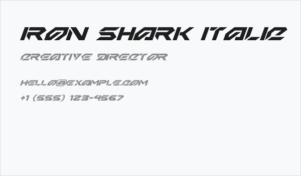 Iron Shark Italic Business Card