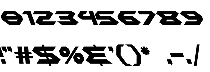 Iron Shark Oblique Font OTHER CHARS