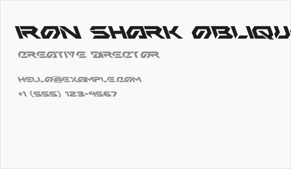 Iron Shark Oblique Business Card