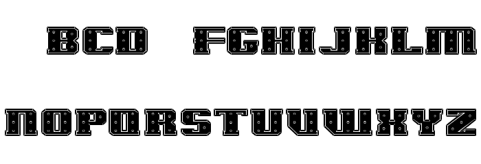 IronCladBoltedRaised SW Schriftart Kleinbuchstaben