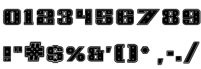 IronCladBoltedRaised Шрифта ДРУГИЕ символов