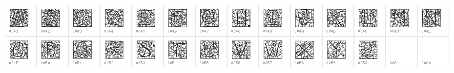 IronGlass DropCaps Character Map