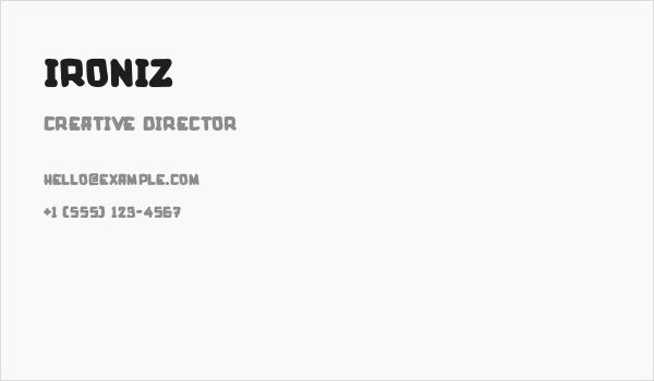 Ironiz Business Card