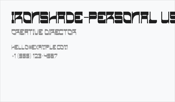 Ironshade-Personal use Business Card