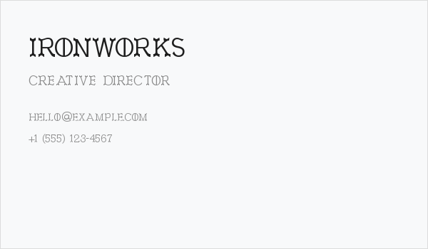 Ironworks Business Card