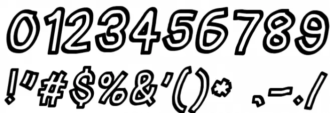 Irregular Tape Italic Font OTHER CHARS