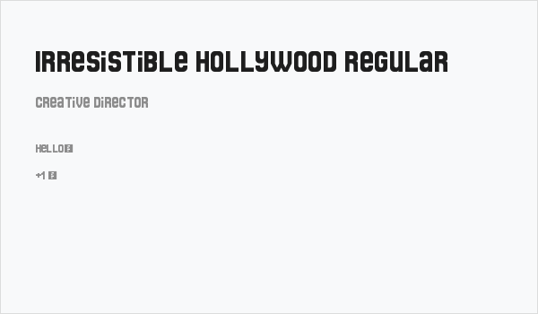 Irresistible Hollywood Regular Business Card