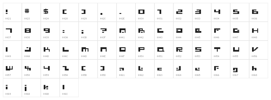 Irresistor Character Map
