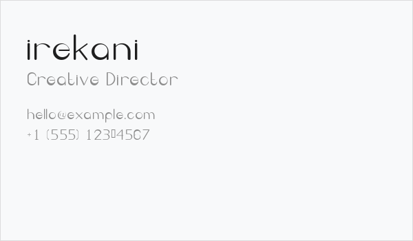 irekani Business Card