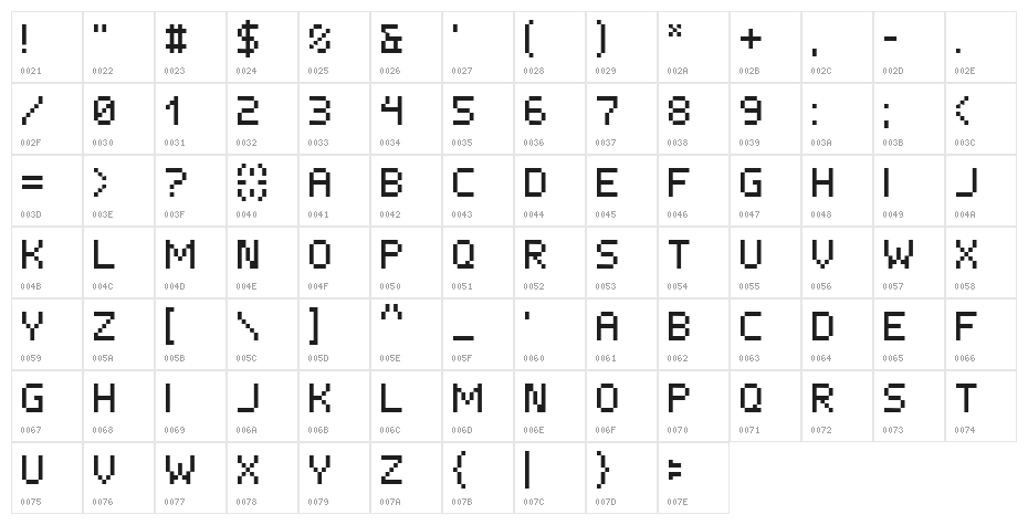 ISL_XEN Character Map