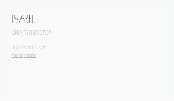 Isabel Business Card