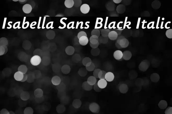 Isabella Sans Black Italic Font examples