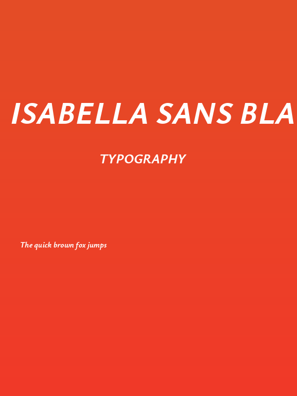 Isabella Sans Black Italic Poster
