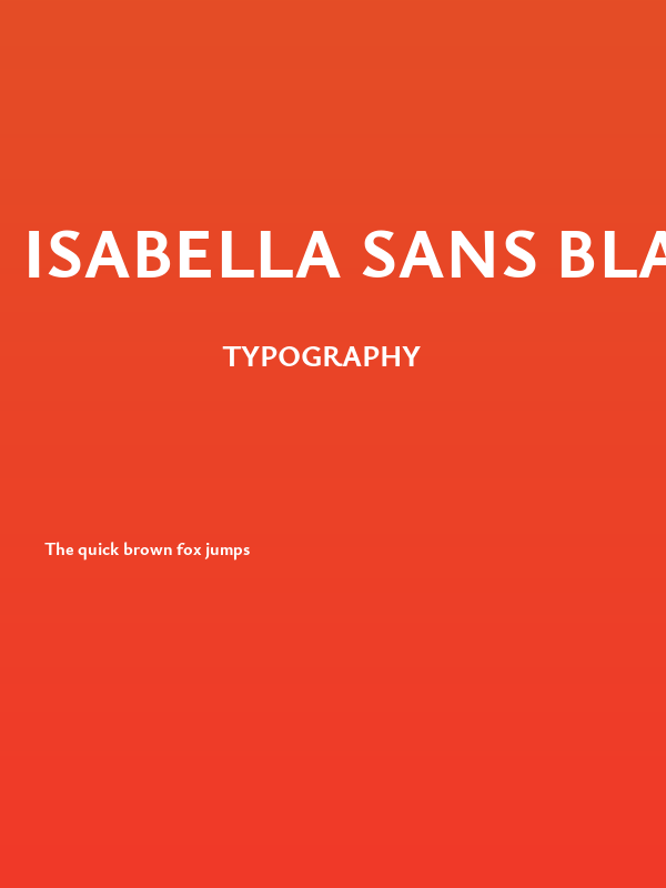 Isabella Sans Black Poster